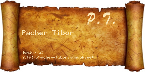 Pacher Tibor névjegykártya